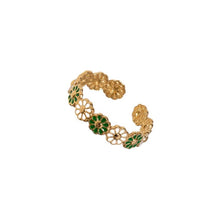 Duo Color Flower Adjustable Ring