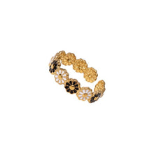 Duo Color Flower Adjustable Ring