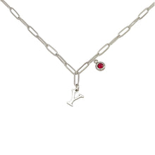 Alphabet Birthstone Paperclip Necklace Silver (V-Z) Necklace
