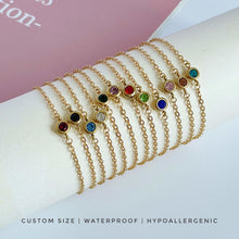 Cable Chain Birthstone Bracelet (July - Dec) Bracelets
