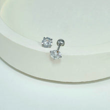 Diamond Barbell Earring - Silver Earrings
