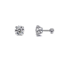 Diamond Barbell Earring - Silver Earrings