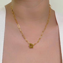 Flower Toggle Paperclip Necklace Gold