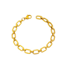 Gold Flat Oval Chain Bracelet