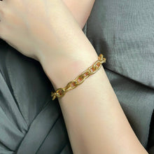 Gold Rolo Textured Chain Bracelet