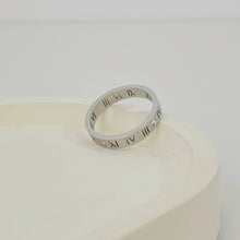 Roman Numerals Diamond Ring Silver Rings