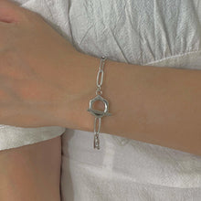 Silver Flower Toggle Paperclip Bracelet Bracelets