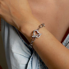 Silver Love Toggle Oval Link Bracelet
