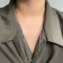 Silver Paper Clip Chain Necklace