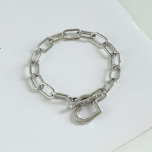 Love Toggle Oval Link Bracelet Silver