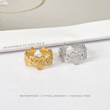 Flower Adjustable Ring Rings