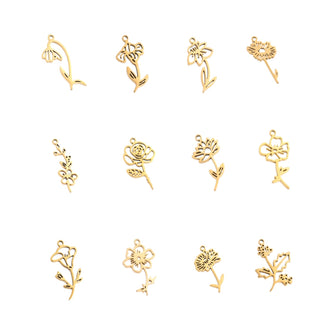 Flower Month Charm Charms & Pendants