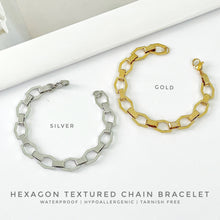 Hexagon Textured Chain Bracelet Bracelet