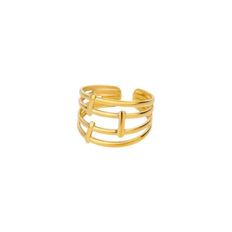 Hollow Line Adjustable Ring Rings