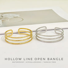 Hollow Line Open Bangle Bracelet