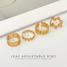 Leaf Adjustable Ring Rings