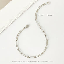 Paperclip Chain Anklet Silver Bracelets