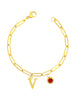 Alphabet Birthstone Paperclip Bracelet Gold (V-Z) Bracelets