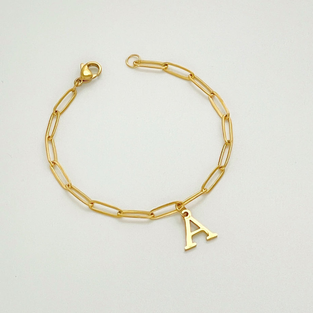 Alphabet Birthstone Paperclip Bracelet Silver (V-Z)– Aisha Wong