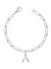 Alphabet Paperclip Bracelet Silver (A-M) Bracelet