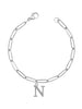 Alphabet Paperclip Bracelet Silver (N-Z) Bracelet