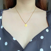 Initial Necklace Gold On Model - Aisha Wong Accessories