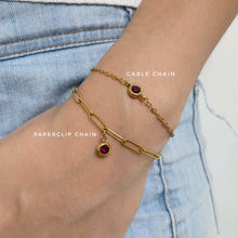 Birthstone Bracelet Cable Chain (Jan - June) Bracelets