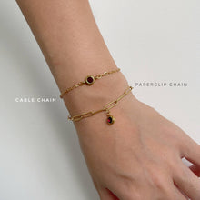Cable Chain Birthstone Bracelet (July - Dec) Bracelets