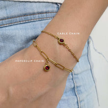 Cable Chain Birthstone Bracelet (July - Dec) Bracelets