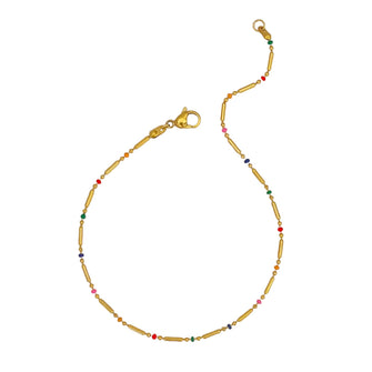 Colorful Minimal Bead Chain Anklet Anklets