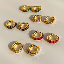 CZ Coloured Huggie Earrings