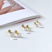 Diamond Barbell Earring - Gold Earrings