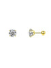 Diamond Barbell Earring - Gold