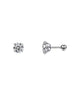 Diamond Barbell Earring - Silver
