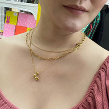 Double Layer Paperclip Necklace Gold Necklaces