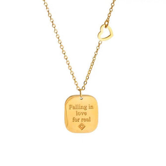 Falling In Love Stainless Steel Necklace - Aisha Wong Accessories