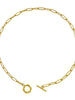 Flower Toggle Paperclip Necklace Gold