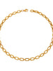 Gold Flat Oval Chain Necklace