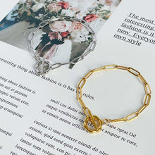 Gold Flower Toggle Paperclip Bracelet Bracelets