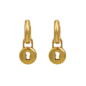 Gold Lock Hoop Detached Earring Earrings
