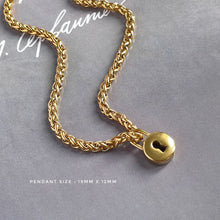 Gold Lock Wheat Chain Necklace Necklaces