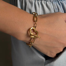 Gold Love Toggle Oval Link Bracelet