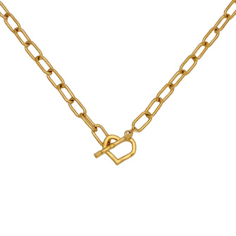 Gold Love Toggle Oval Link Necklace Necklaces
