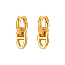Gold Modern Pendant Hoop Earring