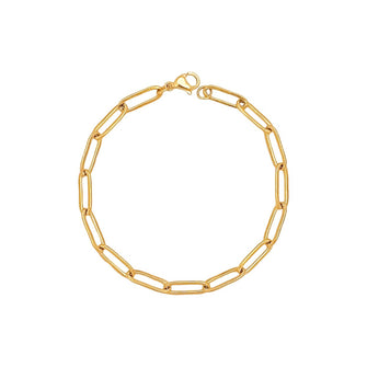 Gold Paper Clip Chain Bracelet Necklaces