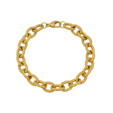 Gold Rolo Textured Chain Bracelet