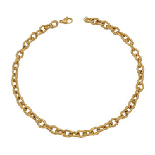 Gold Rolo Textured Chain Necklace