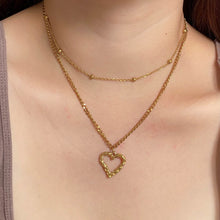 Hollow Love Double Chain Necklace Necklaces