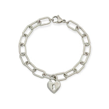 Love Oval Link Bracelet Silver