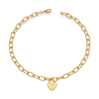 Love Oval Link Necklace Gold